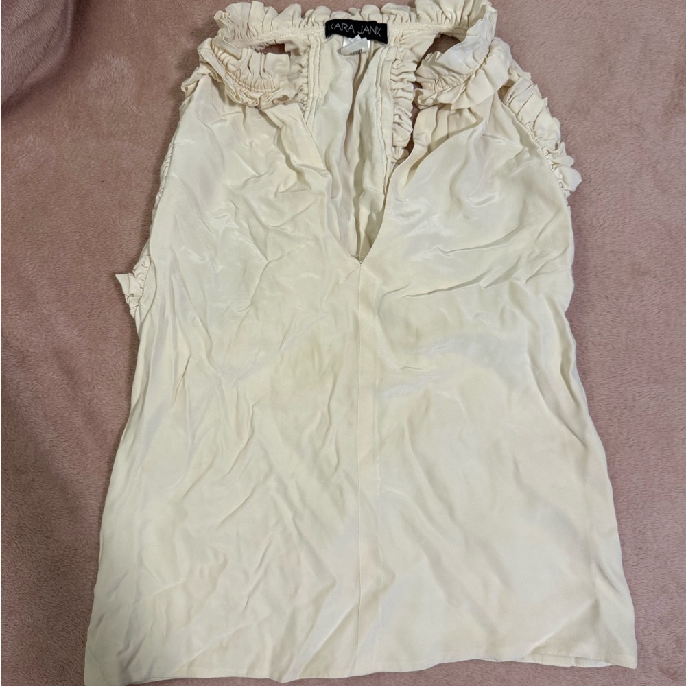 Cream Ruffled Blouse